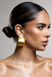 Babylon Brushed Gold Chunky Statement Hoop Earrings