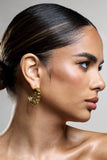 Zephyrine Gold Ribbed Hoop Earrings