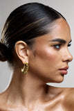 Zephyrine Gold Ribbed Hoop Earrings