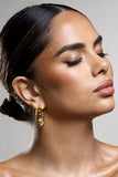Zephyrine Gold Ribbed Hoop Earrings