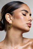 Zephyrine Gold Ribbed Hoop Earrings