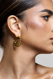 Zephyrine Gold Ribbed Hoop Earrings
