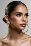 Bryony Gold Diamante Hoop Earrings