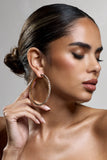 Bryony Gold Diamante Hoop Earrings