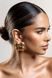 Winifred Gold Textured Square Statement Earrings