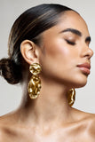 Zen Gold Abstract Drop Circle Earrings