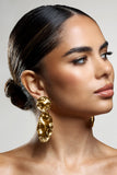 Zen Gold Abstract Drop Circle Earrings