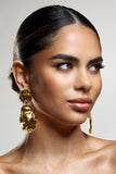 Zen Gold Abstract Drop Circle Earrings