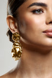 Zen Gold Abstract Drop Circle Earrings