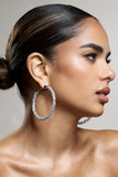 Ravenna Silver Diamante Hoop Earrings