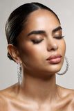 Ravenna Silver Diamante Hoop Earrings