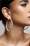 Ravenna Silver Diamante Hoop Earrings