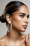 Ravenna Silver Diamante Hoop Earrings