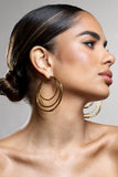 Trilogy Gold Layered Hoop Earrings