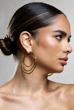 Trilogy Gold Layered Hoop Earrings