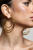 Trilogy Gold Layered Hoop Earrings
