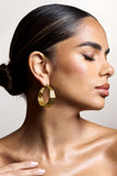 Meg Gold Ribbed Hoop Earrings