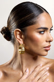 Meg Gold Ribbed Hoop Earrings