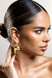 Meg Gold Ribbed Hoop Earrings