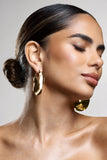 Carmel Gold Textured Abstract Disc Earrings