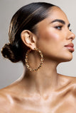 Cecilia Gold Twisted Hoop Earrings