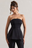 Arrow Black Strapless Tailored Top