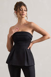 Arrow Black Strapless Tailored Top