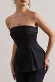 Arrow Black Strapless Tailored Top