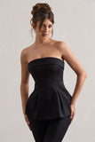 Arrow Black Strapless Tailored Top