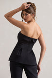 Arrow Black Strapless Tailored Top