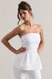 Arrow White Strapless Tailored Top