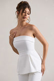Arrow White Strapless Tailored Top