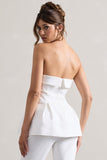 Arrow White Strapless Tailored Top