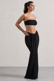 Vitality Black Ruched Drape Maxi Skirt