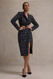 Cooper Black Boucle Tailored Blazer Midi Dress
