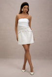 Park Avenue Cream Boucle Strapless Tailored Mini Dress
