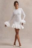 Josefina Cream Long-Sleeve Mini Dress With Satin Trims