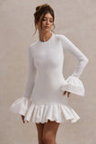 Josefina Cream Long-Sleeve Mini Dress With Satin Trims