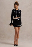 Seine Black Knit Mini Skirt