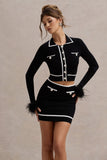 Seine Black Knit Mini Skirt