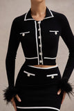 Seine Black Knit Mini Skirt