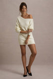 Terra Cream Faux Mohair Oversized Mini Dress