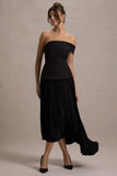 Pauline Black Bardot Tailored Maxi Dress With Plisse Skirt