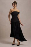 Pauline Black Bardot Tailored Maxi Dress With Plisse Skirt
