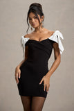 Analeigh Black Bardot Mini Dress With Bows