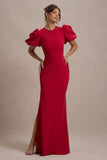 Love Letters Red Puff-Sleeve Maxi Dress