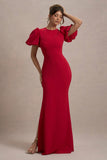 Love Letters Red Puff-Sleeve Maxi Dress