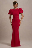 Love Letters Red Puff-Sleeve Maxi Dress