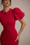 Love Letters Red Puff-Sleeve Maxi Dress