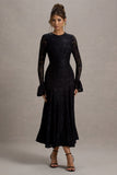 For Life Black Lace Long-Sleeve Midi Dress